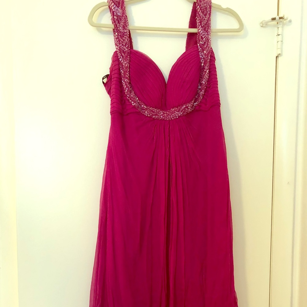 Tadashi cocktail dress bright pink fuschia